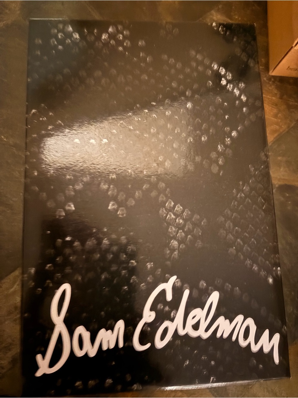 Sam Edelman Black Embossed Signature Shoe Box